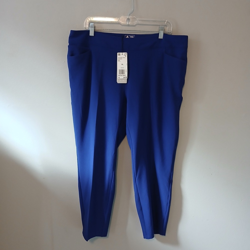 ADIDAS Size XL‎ Women's Adistart Ankle Blue Pull On Stretch Golf Pants NWT 80!!!